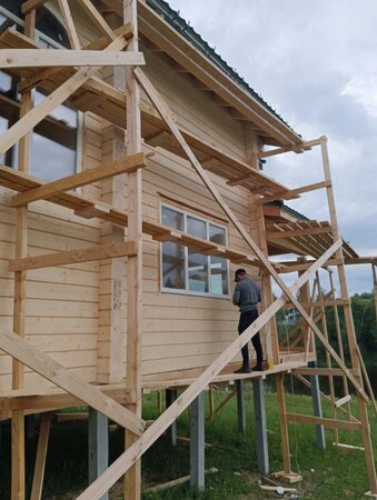 Шлифовка стен в КП "Алешкино-2".